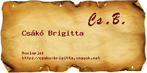 Csákó Brigitta névjegykártya